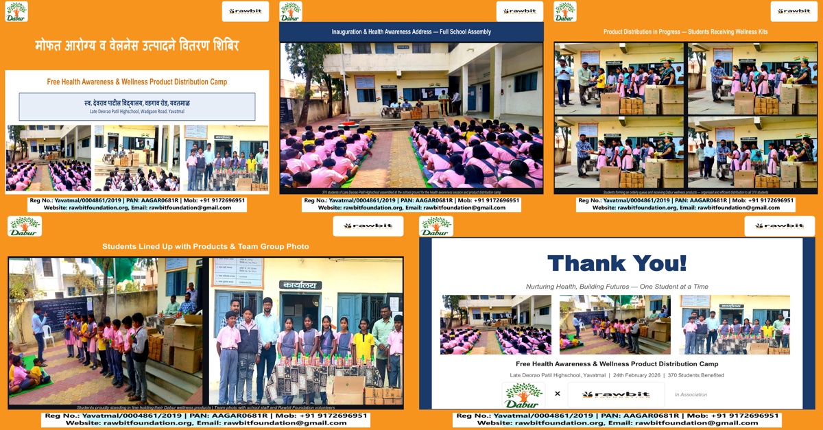 370 Students Benefited in Large-Scale Health & Wellness Camp at Yavatmal